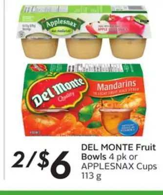Sobeys Del monte fruit bowls offer