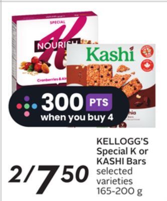 Sobeys Kellogg's special k or kashi bars offer
