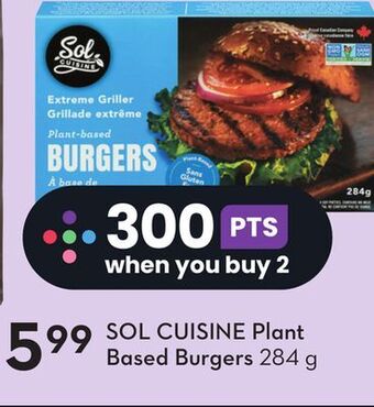 Sobeys Sol cuisine plant based burgers offer