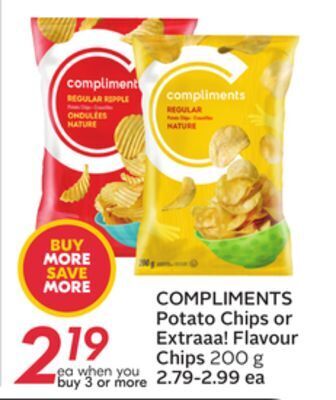 Sobeys Compliments potato chips or extraaa! flavour chips offer