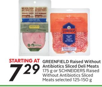 Sobeys Greenfield raised without antibiotics sliced deli meats offer