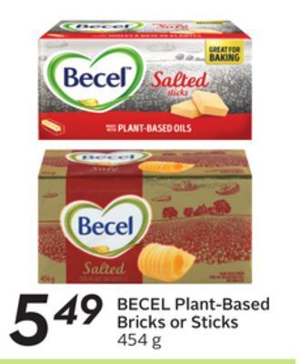 Sobeys Becel plant-based bricks or sticks offer