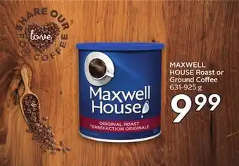 Sobeys Maxwell house roast or ground coffee offer