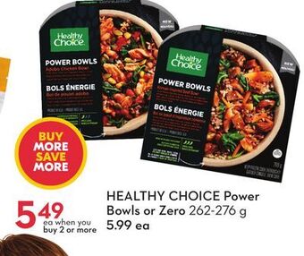 Sobeys Healthy choice power bowls or zero offer