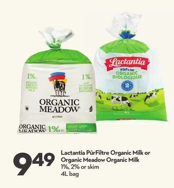 Longo's Lactantia pūrfiltre organic milk or organic meadow organic milk offer