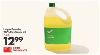 Longo's Longo's essentials 100% pure canola oil offer