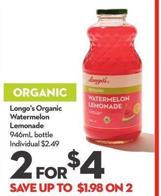 Longo's Longo's organic watermelon lemonade offer