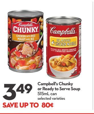 Longo's Campbell's chunky or ready to serve soup offer