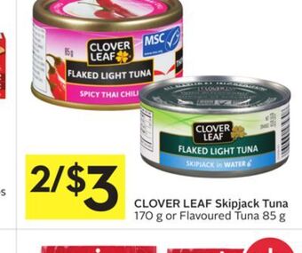 Foodland Clover leaf skipjack tuna 170 g or flavoured tuna 85 g offer
