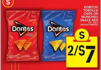 Food Basics Doritos tortilla chips or munchies snack mix offer