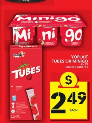 Food Basics Yoplait tubes or minigo offer