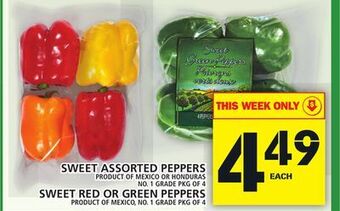 Food Basics Sweet assorted peppers or sweet red or green peppers offer