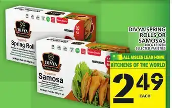 Food Basics Divya spring rolls or samosas offer