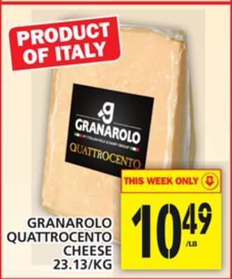 Food Basics Granarolo quattrocento cheese offer