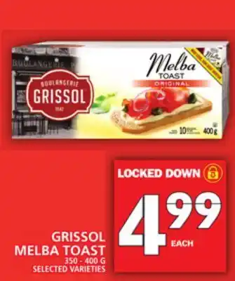 Food Basics Grissol melba toast offer