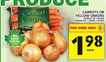 Food Basics Carrots or yellow onions offer