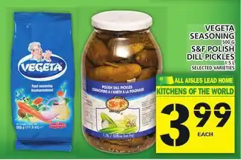 Food Basics Vegeta seasoning or s&f polish dill pickles offer