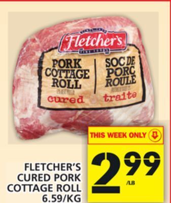 Food Basics Fletcher's cured pork cottage roll offer