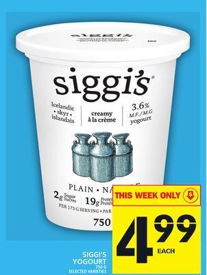Food Basics Siggi's yogourt offer