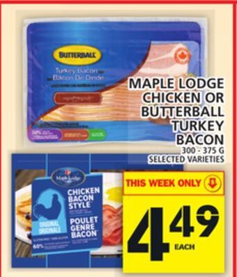 Food Basics Maple lodge chicken or butterball turkey bacon offer