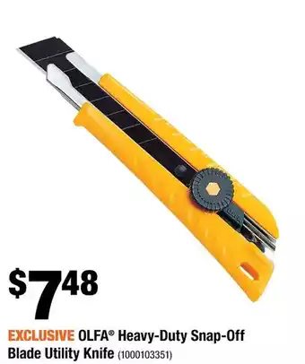 Home Depot Olfa heavy-duty snap-off blade utility knife offer