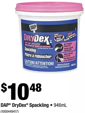 Home Depot Dap drydex spackling offer