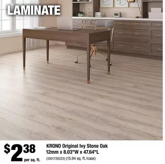 Home Depot Krono original ivy stone oak 12mm x 8.03"w x 47.64"l offer