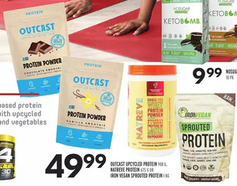Sobeys Outcast upcycled protein, natreve protein or iron vegan sprouted protein offer