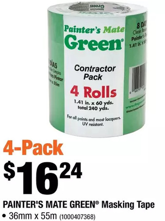 Home Depot Painter's mate green masking tape offer