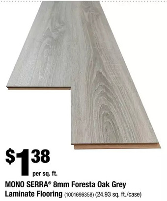 Home Depot Mono serra 8mm foresta oak grey laminate flooring offer
