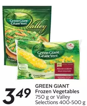 Sobeys Green giant frozen vegetables or valley selections offer