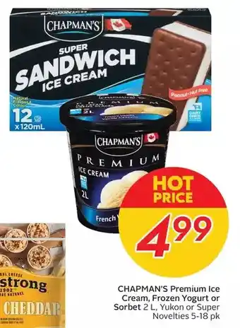 Sobeys Chapman's premium ice cream, frozen yogurt or sorbet, yukon or super novelties offer