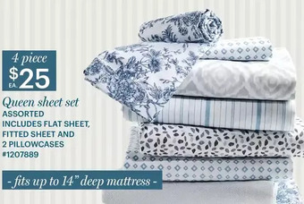 Giant Tiger Queen sheet set offer