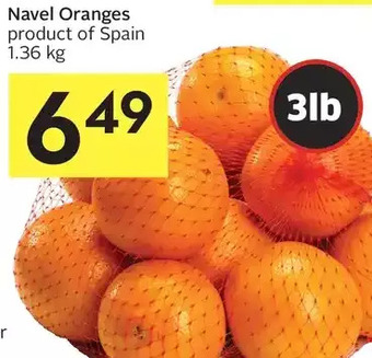 Foodland Navel oranges offer