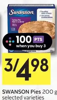 Foodland Swanson pies offer