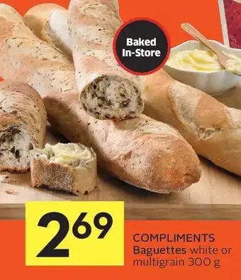 Foodland Compliments baguettes offer