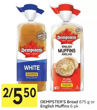 Foodland Dempster's bread or english muffins offer