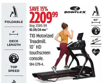 Canadian Tire Bowflex t10 motorized treadmill offer