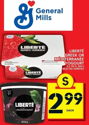 Food Basics Liberté greek or méditerranée yogourt offer