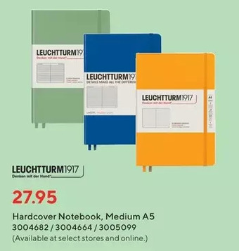 Staples Leuchtturm1917 hardcover notebook, medium a5 offer
