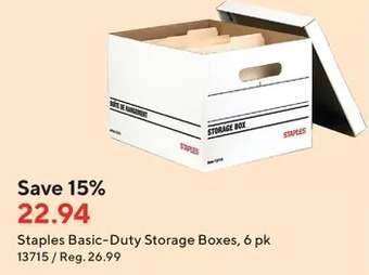 Staples Staples basic-duty storage boxes offer