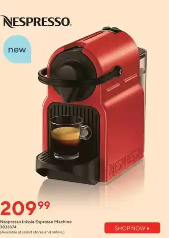 Staples Nespresso inissia espresso machine offer