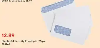Staples Staples t4 security envelopes offer