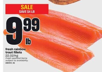 Loblaws Fresh rainbow trout fillets offer