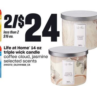 Loblaws Life at home™ 14 oz triple wick candle offer