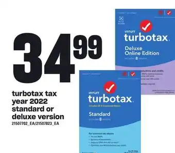 Loblaws Turbotax tax year 2022 standard or deluxe version offer