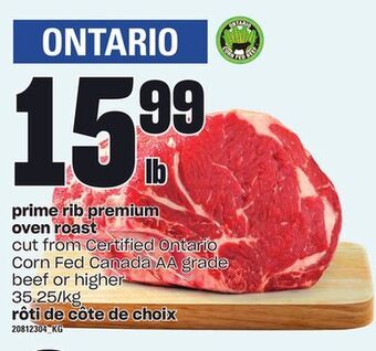 Independent Grocer Prime rib premium oven roast offer