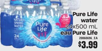 Independent Grocer Pure life water, 24x500 ml offer