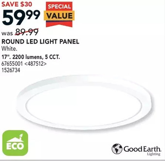 RONA Good earth lighting round led light panel offer