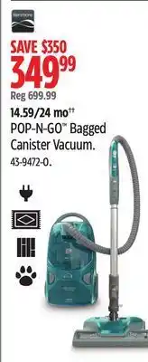 Canadian Tire Kenmore pop-n-go™ bagged canister vacuum offer